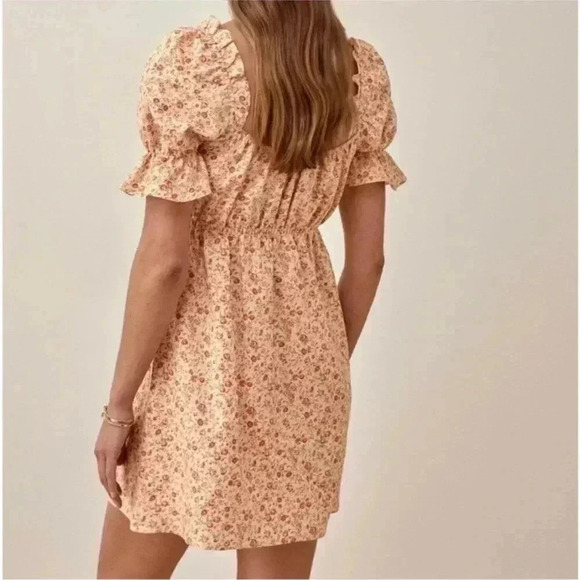 Reformation Channa Ruffled Floral Print Linen Mini Dress in size xs - Picture 2 of 9
